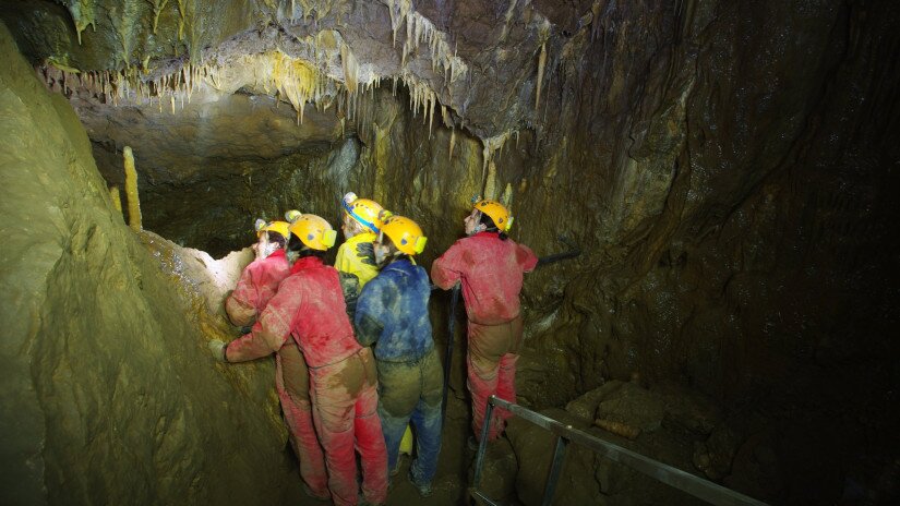 Dripstones in the Csodabogyós Cave, Balatonederics