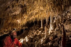 Dripstones in the Csodabogyós Cave, Balatonederics