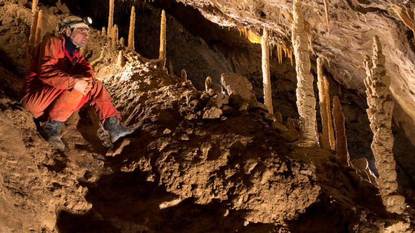 Stalagmit en in der Csodabogyós Höhle, Balatonederics