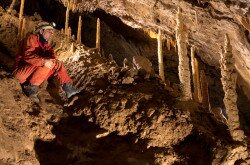 Stalagmites in the Csodabogyós Cave, Balatonederics